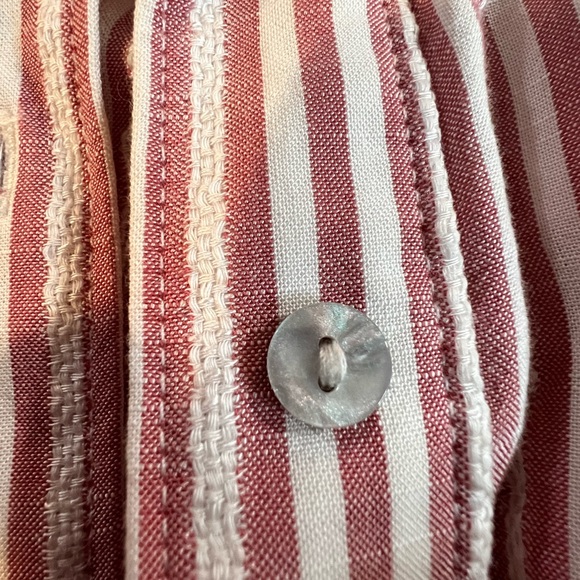Universal Thread pink and white stripped blouse size small Long Sleeve Button Up - Picture 6 of 9